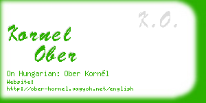 kornel ober business card